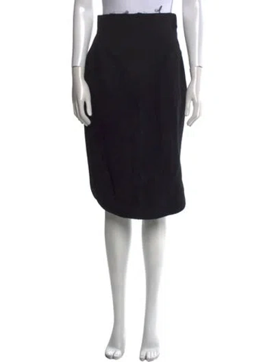 Pre-owned Fendi Wool Knee-length Skirt In Black
