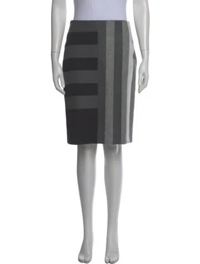 Pre-owned Fendi Wool Knee-length Skirt In Gray