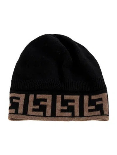 Pre-owned Fendi Wool Knit Beanie In Black
