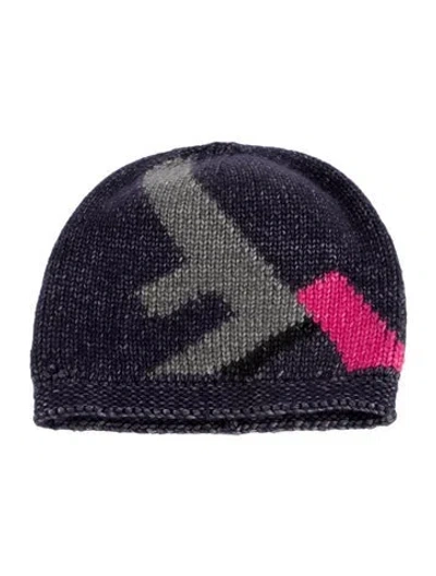 Pre-owned Fendi Wool Knit Beanie In Blue