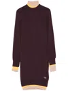Fendi Mini Wool Dress With Contrasting Details