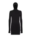 Fendi Hood Collar Mini Dress In Black