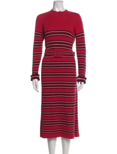 Pre-owned Fendi Wool Long Dress In Pink