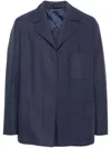 Fendi Single-breasted Jacket With No Visible External Buttons In Blue