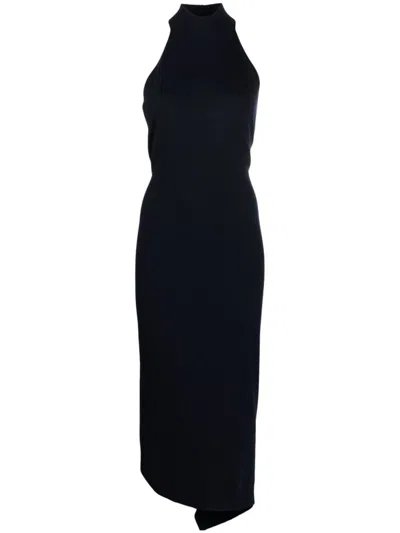 Fendi Wool Midi Dress In Blue