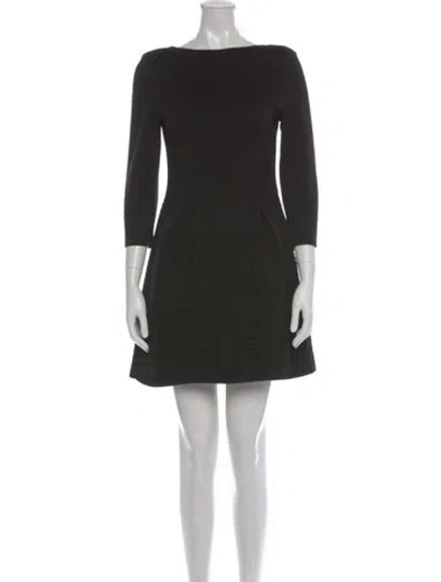 Pre-owned Fendi Wool Midi Length Dress In Black