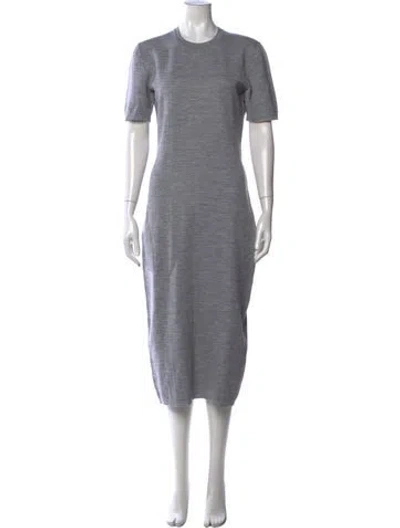 Pre-owned Fendi Wool Midi Length Dress In Grey
