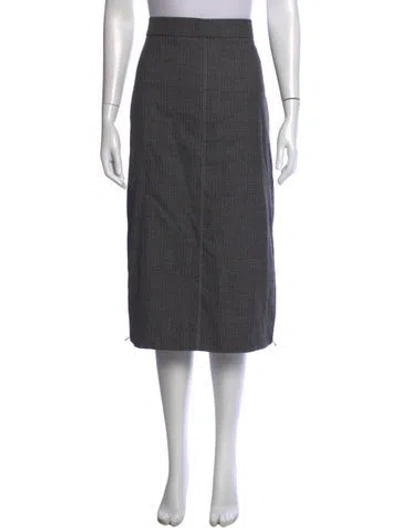 Pre-owned Fendi Wool Midi Length Skirt In Blue/grey