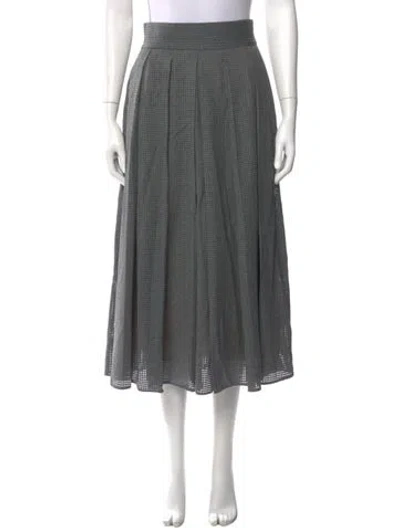 Pre-owned Fendi Wool Midi Length Skirt In Gray
