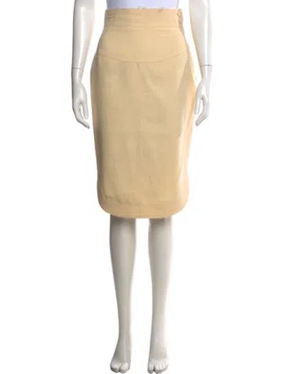 Pre-owned Fendi Wool Midi Length Skirt In Neutral