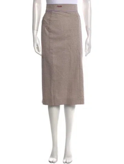 Pre-owned Fendi Wool Midi Length Skirt In Pink