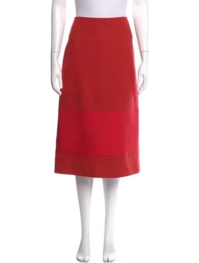 Pre-owned Fendi Wool Midi Length Skirt In Red