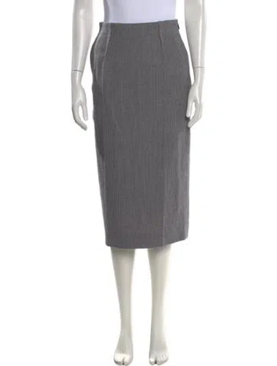 Pre-owned Fendi Wool Midi Length Skirt W/ Tags In Gray