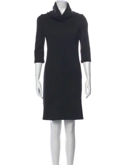Pre-owned Fendi Wool Mini Dress In Black