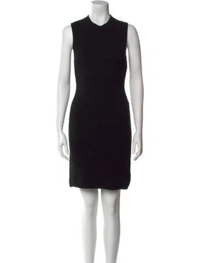 Pre-owned Fendi Wool Mini Dress In Black