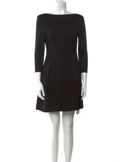 Pre-owned Fendi Wool Mini Dress In Black