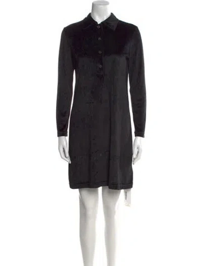Pre-owned Fendi Wool Mini Dress In Black