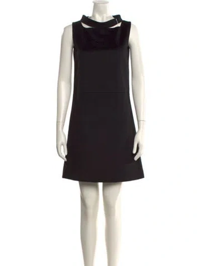 Pre-owned Fendi Wool Mini Dress In Black