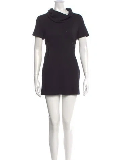 Pre-owned Fendi Wool Mini Dress In Black