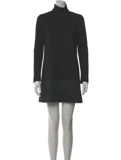 Pre-owned Fendi Wool Mini Dress In Black