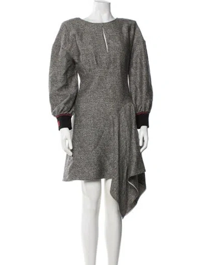 Pre-owned Fendi Wool Mini Dress In Black