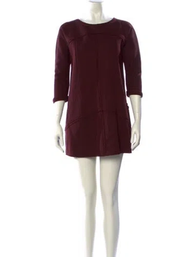Pre-owned Fendi Wool Mini Dress In Burgundy