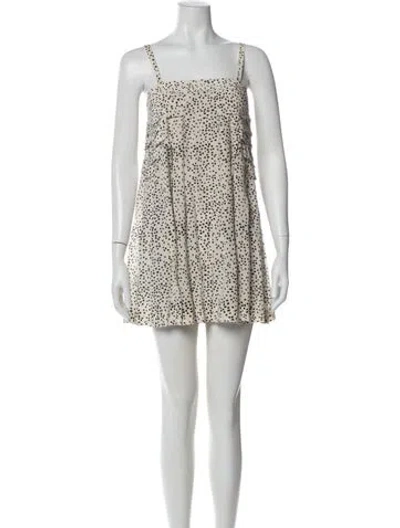 Pre-owned Fendi Wool Mini Dress In Neutral