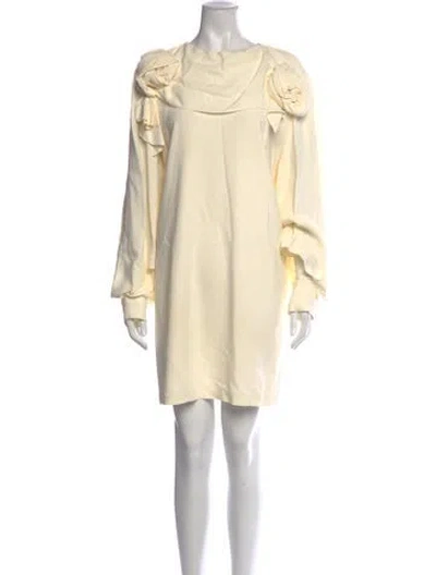 Pre-owned Fendi Wool Mini Dress In Neutrals