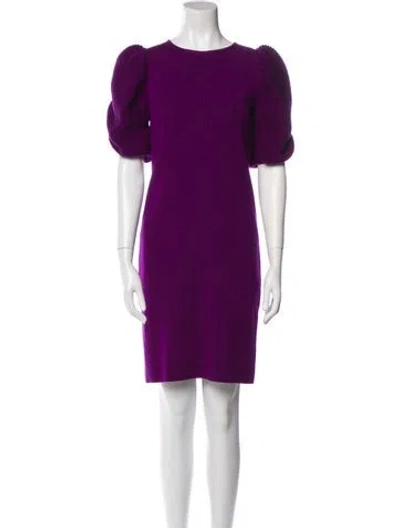 Pre-owned Fendi Wool Mini Dress In Purple