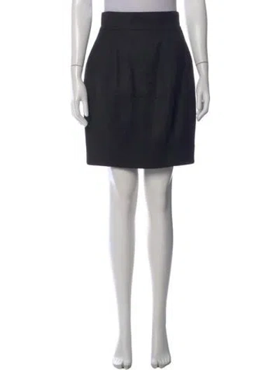 Pre-owned Fendi Wool Mini Skirt In Black