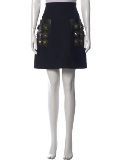 Pre-owned Fendi Wool Mini Skirt In Black