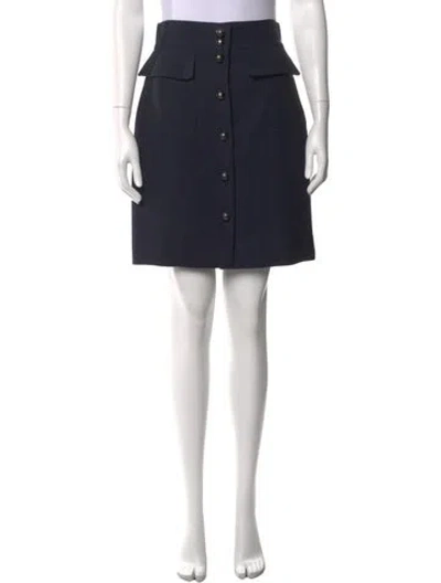 Pre-owned Fendi Wool Mini Skirt In Blue