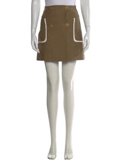 Pre-owned Fendi Wool Mini Skirt In Brown