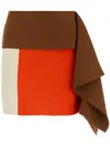 Fendi Multicolour Wool Short Skirt In Brown