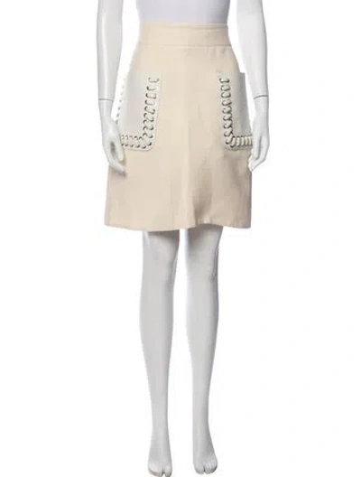 Pre-owned Fendi Wool Mini Skirt In Neutrals