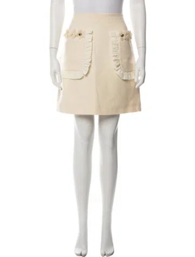 Pre-owned Fendi Wool Mini Skirt In Neutrals