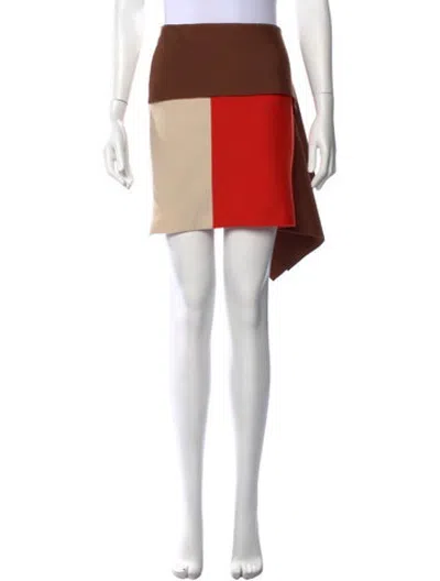 Pre-owned Fendi Wool Mini Skirt In Orange