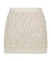 Fendi Beige Ff Cashmere And Wool Mini Skirt In Nude