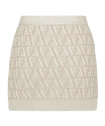 FENDI FENDI LOGO INTARSIA KNIT SKIRT