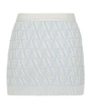 Fendi Wool And Cashmere Mini Skirt Skirts Light Blue In White