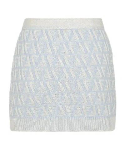 FENDI FENDI FF LOGO INTARSIA KNIT MINI SKIRT