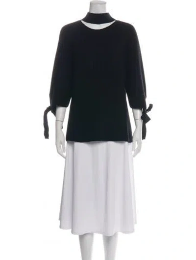Pre-owned Fendi Wool Mock Neck Sweater In Black