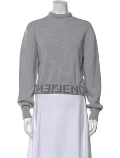 Pre-owned Fendi Wool Mock Neck Sweater In Gray