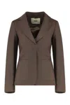 Fendi Wool-mohair Blend Blazer In Brown