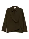 Fendi Ff Jacquard Silk Shirt In Green