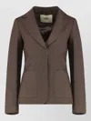 Fendi Wool Mohair Tailored Blazer Notched Collar In Brown