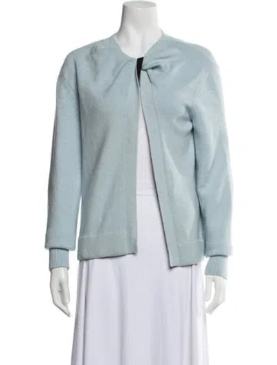 Pre-owned Fendi Wool Open Front Sweater In Blue