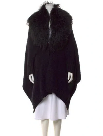 Pre-owned Fendi Wool Open Front Sweater W/ Tags In Black