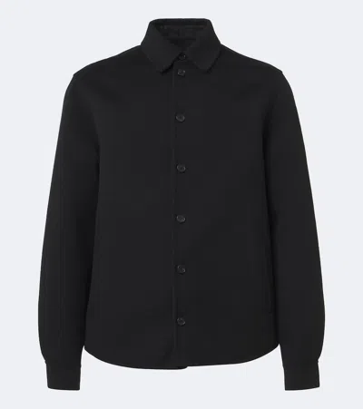 Fendi Wool Overshirt In Black