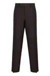 Fendi Wool Cigarette Trousers In Brown